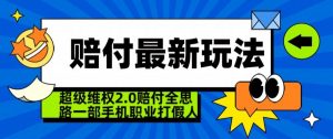 超级维权2.0全新玩法，2024赔付全思路职业打假一部手机搞定【仅揭秘】-小鸿资源库