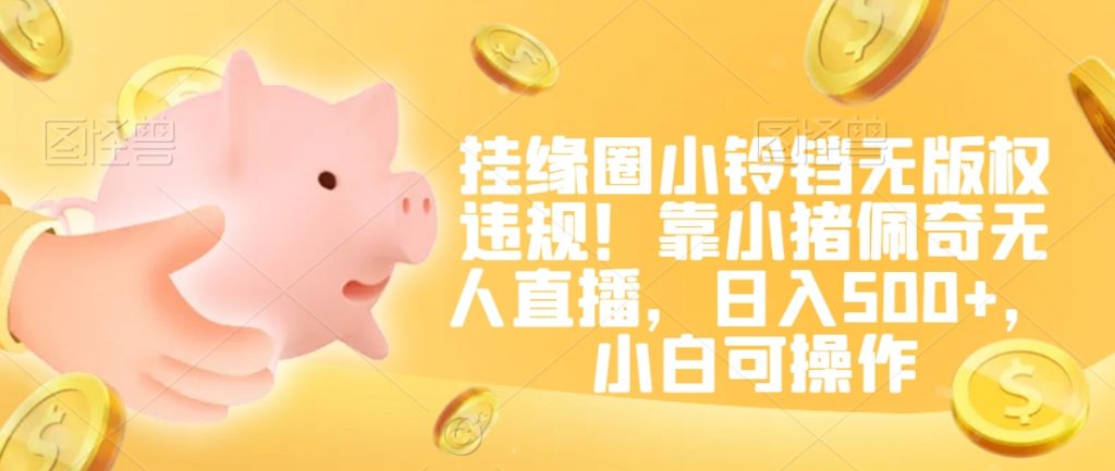 挂缘圈小铃铛无版权违规！靠小猪佩奇无人直播，日入500+，小白可操作【揭秘】-小鸿资源库