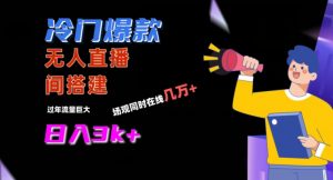 冷门爆款直播间手把手搭建，流量巨大，日入3k+【揭秘】-小鸿资源库