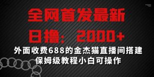 全网首发最新，日撸2000+，外面收费688的金杰猫直播间搭建，保姆级教程小白可操作【揭秘】-小鸿资源库