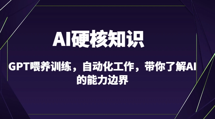 AI硬核知识-GPT喂养训练,自动化工作,带你了解AI的能力边界(10节课)-小鸿资源库