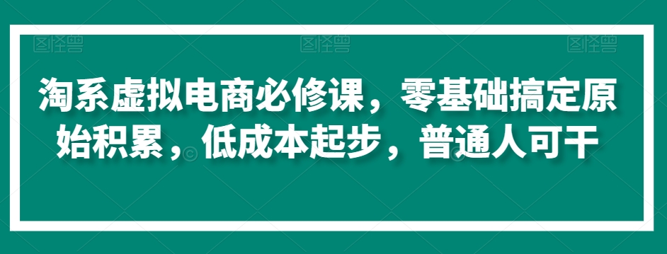 淘系虚拟电商必修课,零基础搞定原始积累,低成本起步,普通人可干-小鸿资源库