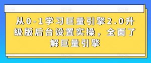 从0-1学习巨量引擎2.0升级版后台设置实操，全面了解巨量引擎-小鸿资源库