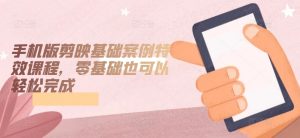 手机版剪映基础案例特效课程，零基础也可以轻松完成-小鸿资源库