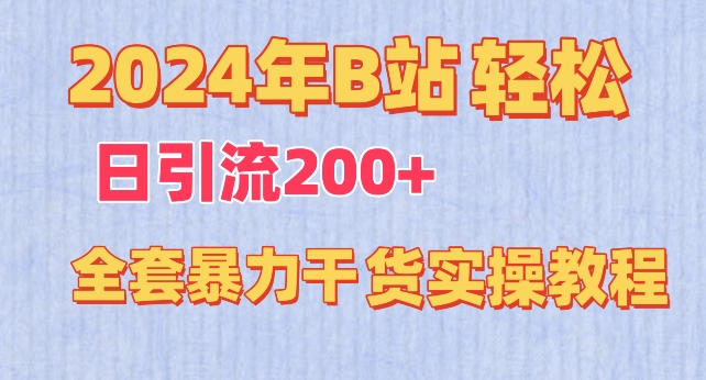 2024年B站轻松日引流200+的全套暴力干货实操教程【揭秘】-小鸿资源库
