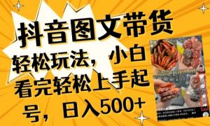 抖音图文带货已过时?那你不如仔细看看这个，小白看完轻松上手起号，日入500+不是梦【揭秘】-小鸿资源库