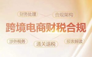 跨境老板财税合规特训营，规避财税风险、提升企业利润-小鸿资源库