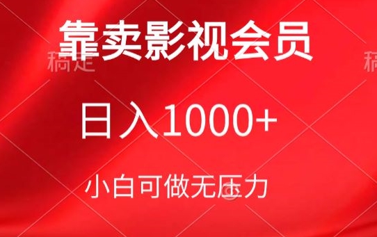靠卖影视会员，日入1000+，落地保姆级教程，新手可学【揭秘】-小鸿资源库