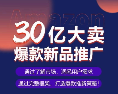 亚马逊·30亿大卖爆款新品推广,可复制、全程案例实操的爆款推新SOP-小鸿资源库
