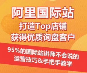 【阿里国际站】打造Top店铺&获得优质询盘客户，​95%的国际站讲师不会说的运营技巧-小鸿资源库