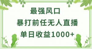 暴打前任小游戏无人直播单日收益1000+，收益稳定，爆裂变现，小白可直接上手【揭秘】-小鸿资源库