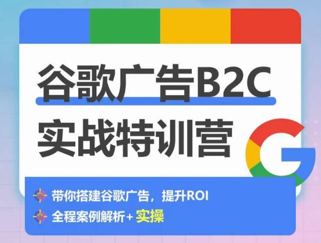 谷歌广告B2C实战特训营，500+谷歌账户总结经验，实战演示如何从0-1搭建广告账户-小鸿资源库