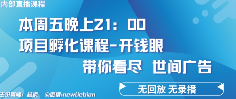 4.26日内部回放课程《项目孵化-开钱眼》赚钱的底层逻辑【揭秘】-小鸿资源库