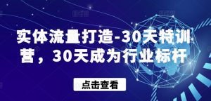 实体流量打造-30天特训营，30天成为行业标杆-小鸿资源库