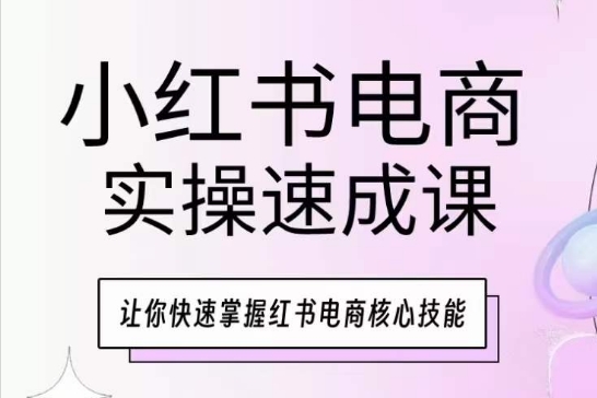 小红书电商实操速成课，让你快速掌握红书电商核心技能-小鸿资源库