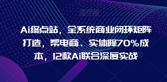 Ai终点站，全系统商业闭环矩阵打造，帮电商、实体降70%成本，12款Ai联合深度实战-小鸿资源库