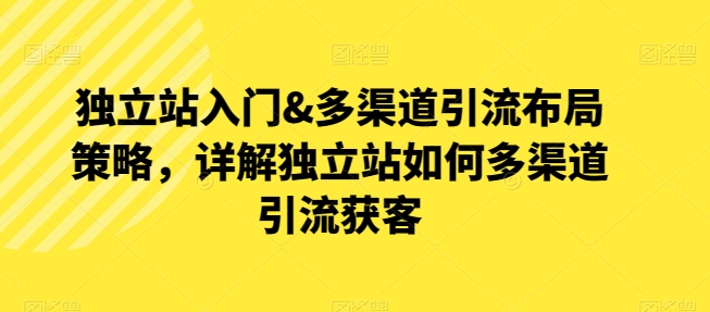 独立站入门&多渠道引流布局策略，详解独立站如何多渠道引流获客-小鸿资源库