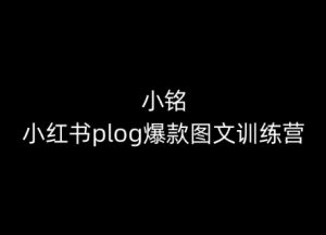 小铭-小红书plog爆款图文训练营，教你从0-1做小红书-小鸿资源库