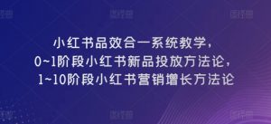小红书品效合一系统教学，​0~1阶段小红书新品投放方法论，​1~10阶段小红书营销增长方法论-小鸿资源库