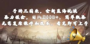 手游三国杀最新蓝海玩法，简单粗暴，无需复杂的操作和技术，看完即可上手【揭秘】-小鸿资源库