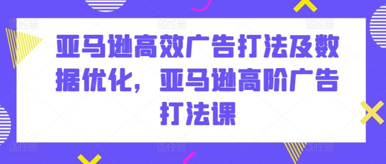 亚马逊高效广告打法及数据优化，亚马逊高阶广告打法课-小鸿资源库