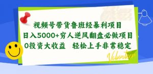 视频号带货鲁班经暴利项目，穷人逆风翻盘必做项目，0投资大收益轻松上手非常稳定【揭秘】-小鸿资源库