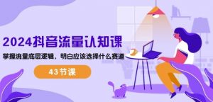 2024抖音流量认知课:掌握流量底层逻辑,明白应该选择什么赛道 (43节课)-小鸿资源库
