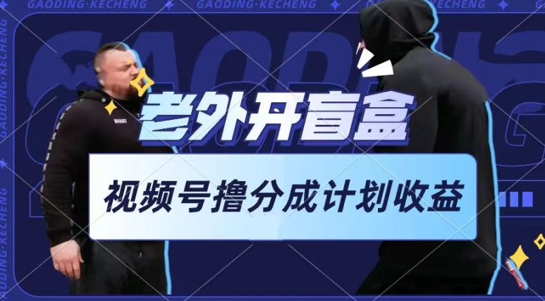 老外开盲盒视频，撸视频号分成计划收益，每天只需一小时，新手小白轻松上手【揭秘】-小鸿资源库