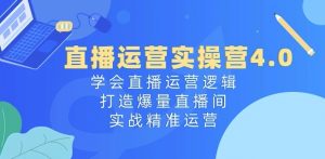直播运营实操营4.0：学会直播运营逻辑，打造爆量直播间，实战精准运营-小鸿资源库