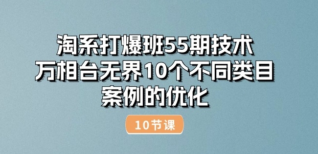 淘系打爆班55期技术:万相台无界10个不同类目案例的优化(10节)-小鸿资源库