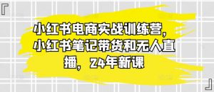 小红书电商实战训练营，小红书笔记带货和无人直播，24年新课-小鸿资源库