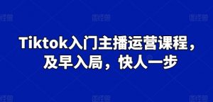 Tiktok入门主播运营课程,及早入局,快人一步-小鸿资源库