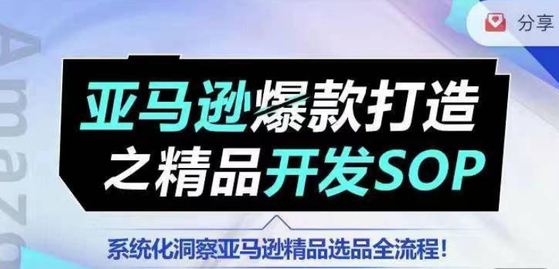 【训练营】亚马逊爆款打造之精品开发SOP,系统化洞察亚马逊精品选品全流程-小鸿资源库