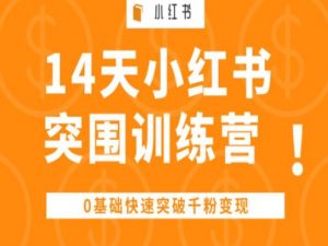 14天小红书突围训练营 ，0基础快速突破千粉变现-小鸿资源库