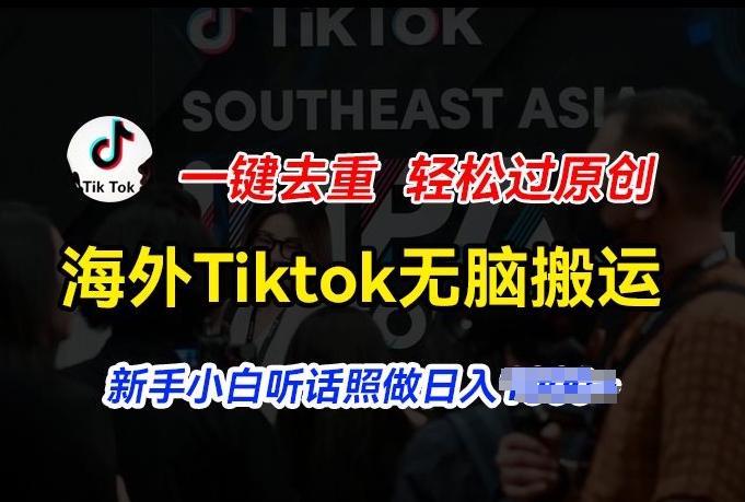 海外Tiktok短视频无脑搬运，一键去重轻松过原创，新手小白听话照做日入几张【揭秘】-小鸿资源库