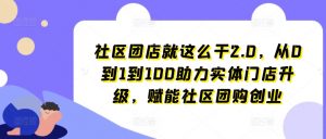 社区团店就这么干2.0，从0到1到100助力实体门店升级，赋能社区团购创业-小鸿资源库