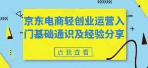 京东电商轻创业运营入门基础通识及经验分享-小鸿资源库