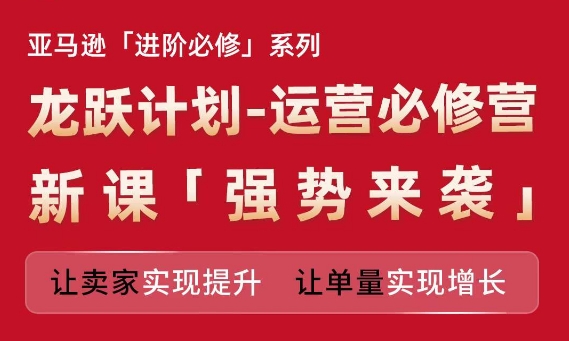 亚马逊进阶必修系列,龙跃计划-运营必修营新课,让卖家实现提升 让单量实现增长-小鸿资源库