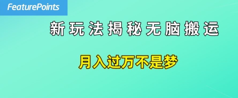 简单操作，每天50美元收入，搬运就是赚钱的秘诀【揭秘】-小鸿资源库