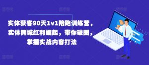 实体获客90天1v1陪跑训练营，实体同城红利崛起，带你破圈，掌握实战内容打法-小鸿资源库