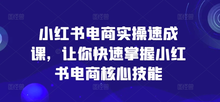 小红书电商实操速成课,让你快速掌握小红书电商核心技能-小鸿资源库