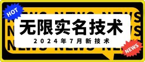 无限实名技术(2024年7月新技术)，最新技术最新口子，外面收费888-3688的技术-小鸿资源库