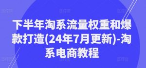 下半年淘系流量权重和爆款打造(24年7月更新)-淘系电商教程-小鸿资源库