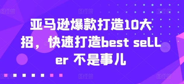 亚马逊爆款打造10大招，快速打造best seller 不是事儿-小鸿资源库