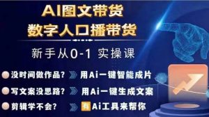 Ai图文带货+数字人口播带货,从0~1实操体系课-小鸿资源库
