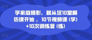 学家庭摄影，就从这10堂模仿课开始 ，10节视频课(学)+10次训练营(练)-小鸿资源库
