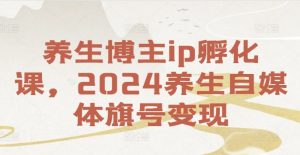 养生博主ip孵化课，2024养生自媒体旗号变现-小鸿资源库