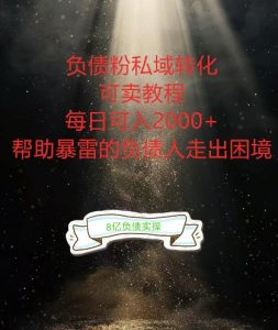 负债粉掘金计划，帮助负债者解决问题，债务规划，债务重组，最好的变现方式【揭秘】-小鸿资源库
