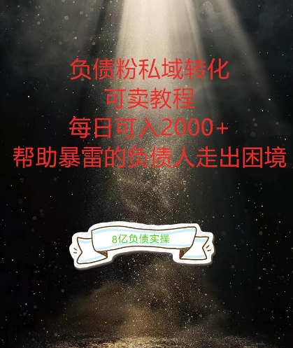 负债粉掘金计划，帮助负债者解决问题，债务规划，债务重组，最好的变现方式【揭秘】-小鸿资源库