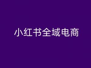 小红书全域电商，小红书电商教程-小鸿资源库